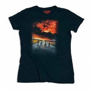 Stranger things Black Graphic Tee